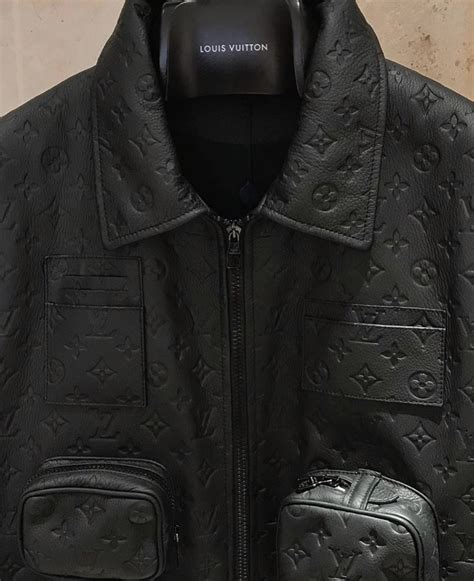 black leather lv jacket|black louis vuitton jacket.